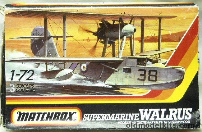 Matchbox 1/72 Supermarine Walrus MK-1 - HMS Sheffield 1938 or 283 Sq RAF Italy 1944, PK-105 plastic model kit